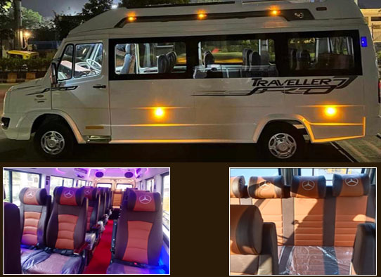 18 seater 2x1 luxury tempo traveller hire in gurgaon delhi
