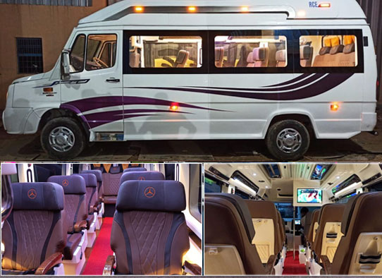 11+1 seater deluxe 1x1 maharaja tempo traveller on rent in delhi gurgaon