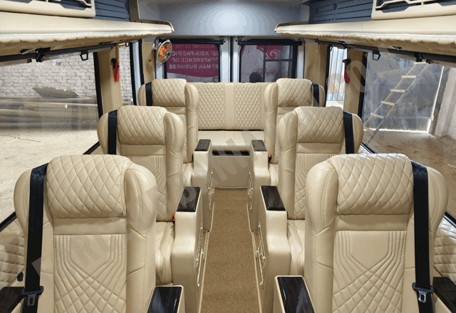 12 seater force urbania luxury van with 1x1 modified seats hire in delhi