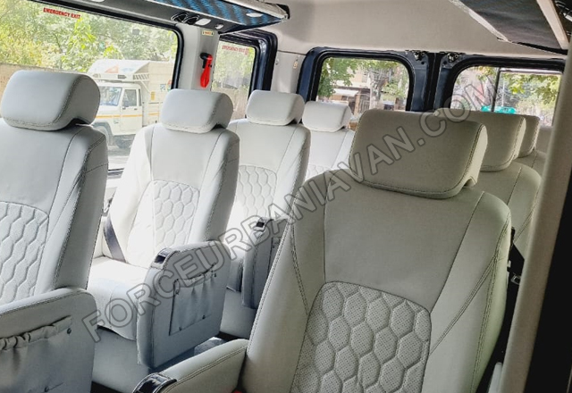 12 seater force urbania luxury van with 1x1 modified seats hire in delhi