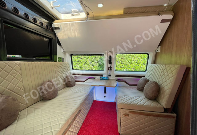 kedarnath badrinath yatra by 8 seater luxury caravan with toilet washroom sofa cum bed fridge tv hire in delhi