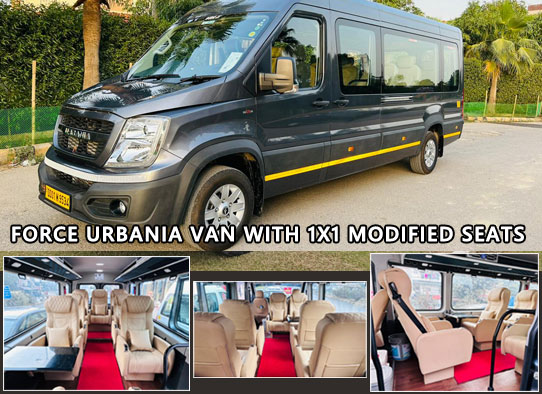 8 seater deluxe 1x1 maharaja tempo traveller hire gurgaon delhi