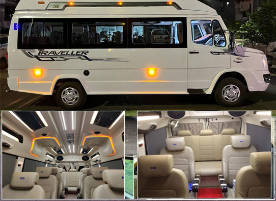 8 seater deluxe 1x1 maharaja tempo traveller hire gurgaon delhi